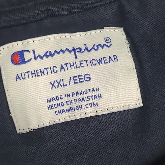 NWOT MENS NAVY BLUE SHORT SLEEVE CHAMPION TEE SHIRT - Picture 6 of 8